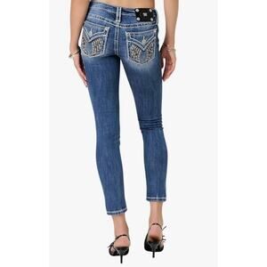 Miss Me Women’s Leather Shadow Wings Low Rise Skinny Jeans Size 27